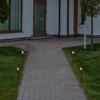 19.75" Black Solar Powered LED Pathway Markers, 4ct.