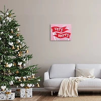 Stupell Industries Very Merry Bold Holiday Flags Canvas Wall Art