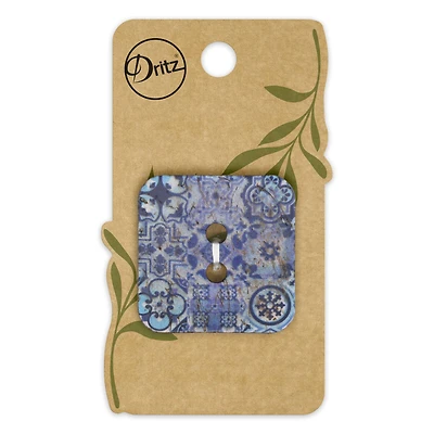 Dritz® 35mm Blue Sustainable Coconut Square Button, 3ct.