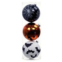 4.75" Orange, Black & White Plastic Ball Ornament Set by Ashland®