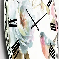 Designart 'Beautiful Bird Romance I Traditional Wall Clock