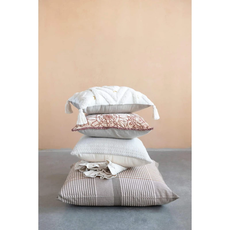 Hello Honey® Brown Woven Cotton Pillow