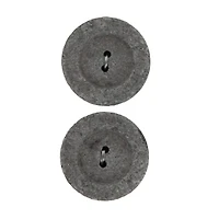 LaMode 1 1/8" Gray Felt 2-Hole Buttons, 2ct.