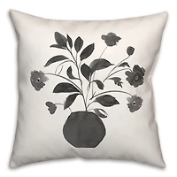 Monochromatic Floral II 18" x 18" Throw Pillow
