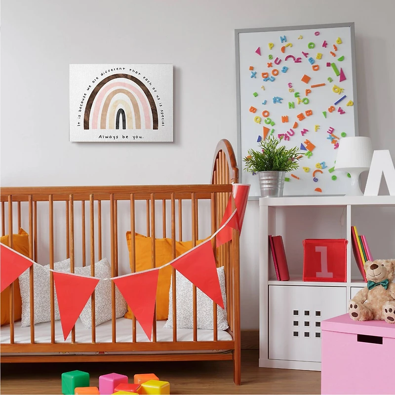 Stupell Industries Diversity Rainbow Canvas Wall Art