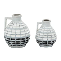 Gray Ceramic Coastal Vase Set