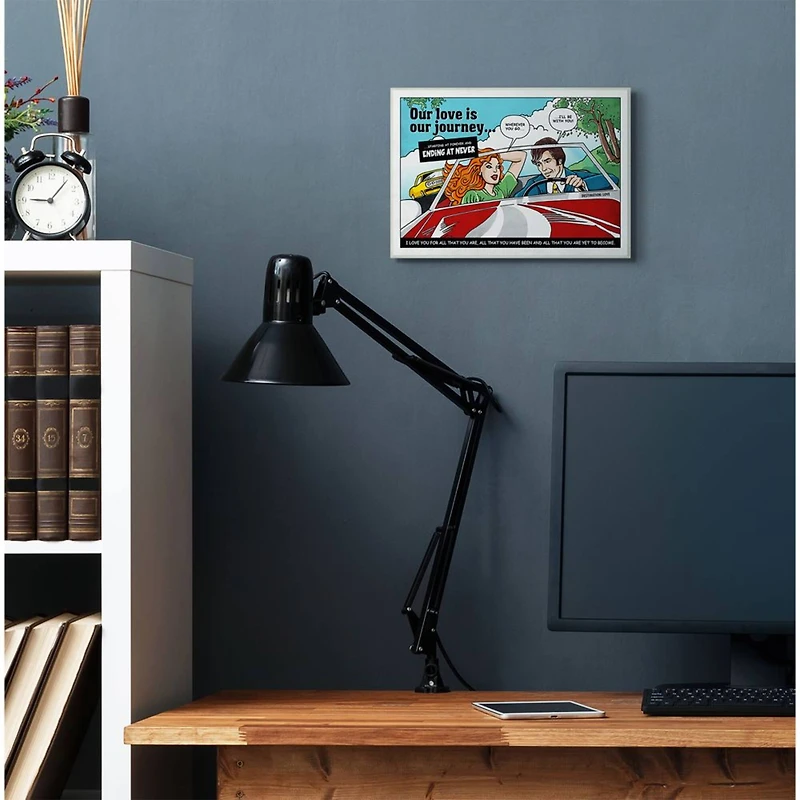 Stupell Industries Love Journey Comic Style Wooden Wall Plaque