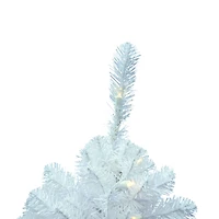 3ft. Pre-Lit Crystal White Spruce Artificial Christmas Tree, Warm White LED Lights