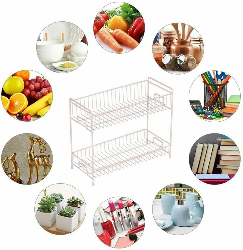 NEX™ 14" 2-Tier Rose Gold Countertop Spice Storage Shelf