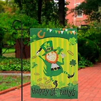 18" Dancing Leprechaun Happy St. Patty's Garden Flag