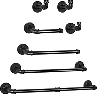 NEX™ 7-Piece Black Wall-Mounted Toilet Paper Roll Holder Set