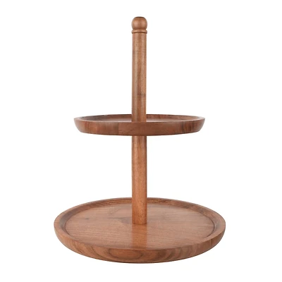 16" Natural 2-Tier Wooden Tray by Ashland®