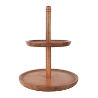 16" Natural 2-Tier Wooden Tray by Ashland®