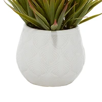 White Ceramic Contemporary Artificial Foliage, 9" x 9" x 9"