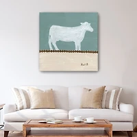 Out To Pasture V White Cow Canvas Giclee