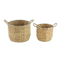 Tan Seagrass Natural Storage Basket Set