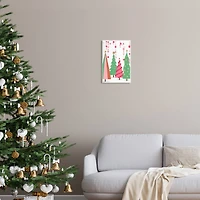 Stupell Industries Pink & Green Christmas Trees Wall Plaque Art