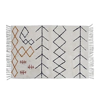 Hello Honey® Cotton Tufted Rug With Abstract Design & Fringe