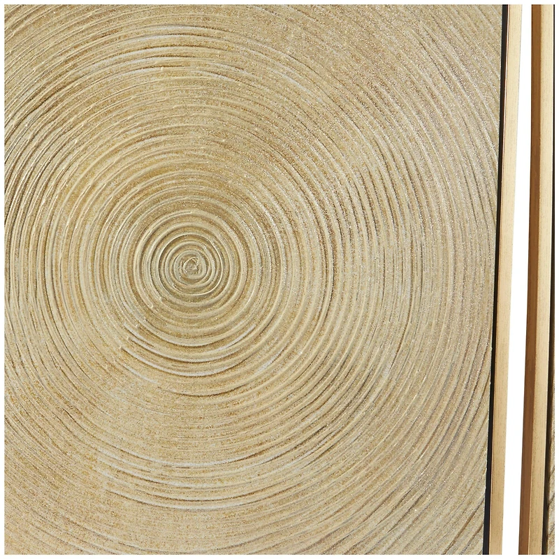 Gold Canvas Ripple Starburst Framed Wall Art with Gold Frame Set of 3 32", 16", 16"