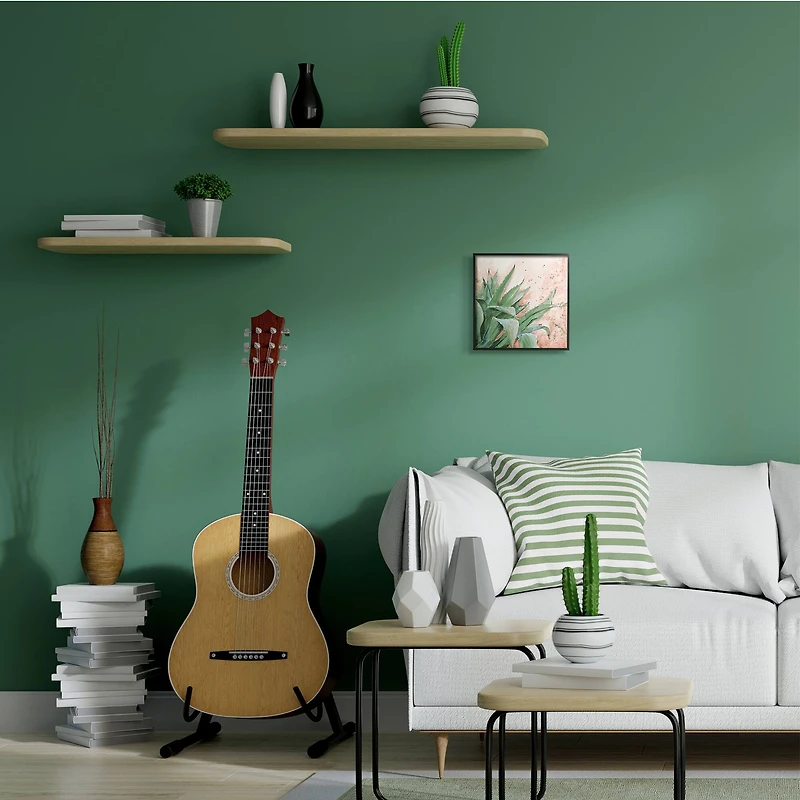 Stupell Industries Green Succulent Plant Leaves Contemporary Paint Splatter, 12" x 12"