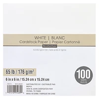 White 6" x 6" Cardstock Paper by Recollections™, 100 Sheets