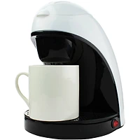 Brentwood White Single-Serve Coffee Maker with Porcelain Mug