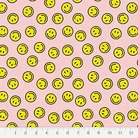 Fabric Editions Smile on Pink Cotton Fabric