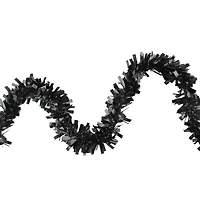 50ft. Wide Cut Black Halloween Tinsel Garland
