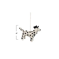 Hello Honey® Handmade Wool Felt Dalmatian in Hat Ornament