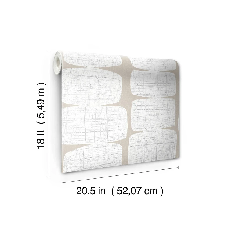 RoomMates White Mid-Century Beads Peel & Stick Wallpaper