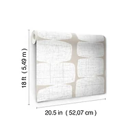 RoomMates White Mid-Century Beads Peel & Stick Wallpaper