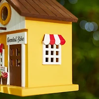 Glitzhome® 9.5" Modern Yellow Wood General Store Birdhouse