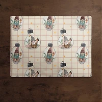 Cream & Red Check Gnome Globe Pattern Cotton Twill Placemat