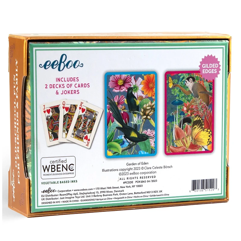eeBoo Piece & Love Garden of Eden Playing Card Decks