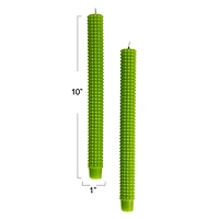 Hello Honey® 10" Green Unscented Hobnail Taper Candles, 2ct.