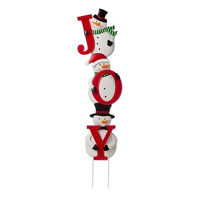 Glitzhome® 48" JOY Snowman Yard Stake, Horizontal or Vertical