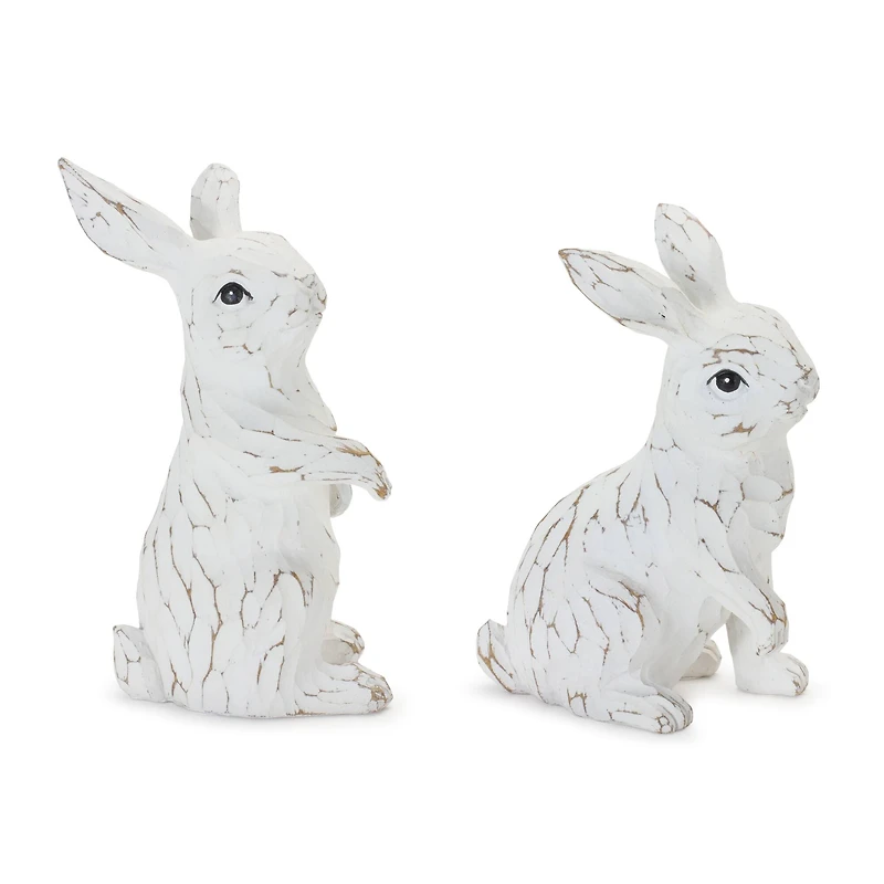 Carved Bunny Figurines Set