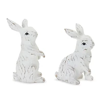 Carved Bunny Figurines Set