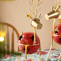 Glitzhome® Christmas Reindeer Bell Set