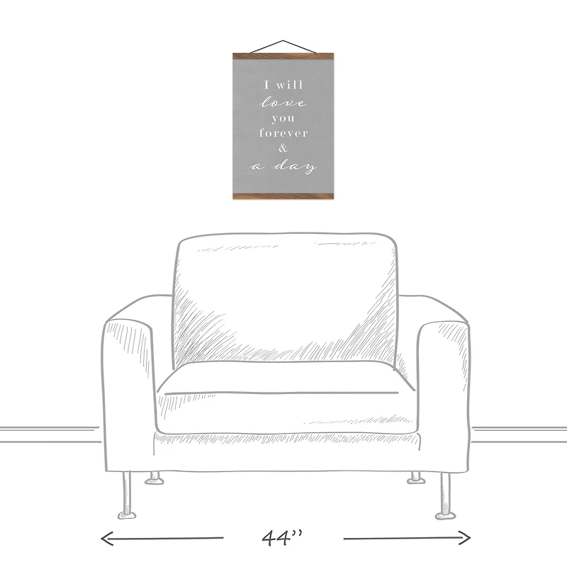 I Will Love You Forever and a Day Teak Hanging Canvas