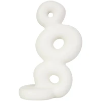 14" White Abstract Stacked Circle Ring Sculpture