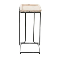 26" Beaded Edge Iron Accent Table