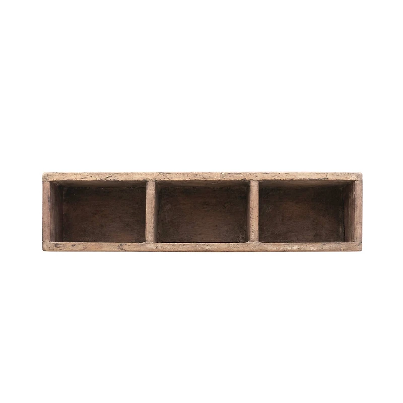 Hello Honey® 20" Reclaimed Wood 3-Section Wall Container