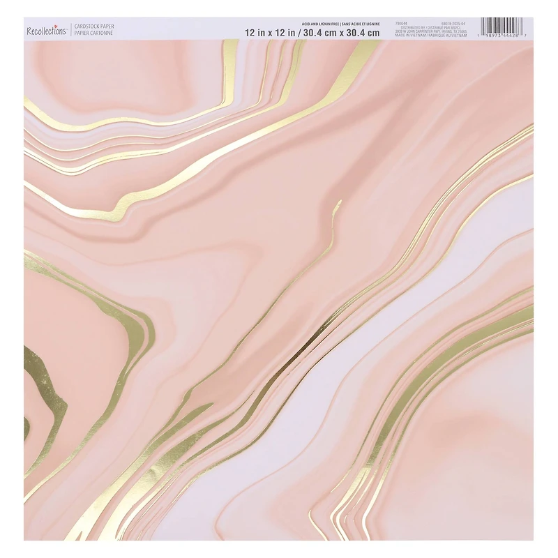 12" x 12" Pink Marble Cardstock Paper by Recollections™