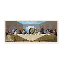 Stupell Industries Last Supper Safari Animal Version King Lion,7" x 17"
