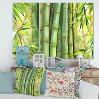 Designart - Bright Green Bamboo Stems