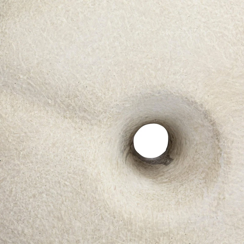 Hello Honey® Bloomingville 9" Tan Modern Terra Cotta Vase with Cut Out Detail