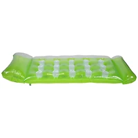 64.75" Green 15-Pocket Inflatable Swimming Pool Lounge 