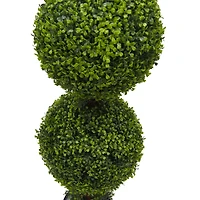 5ft. Artificial Triple Ball Green Boxwood Topiary