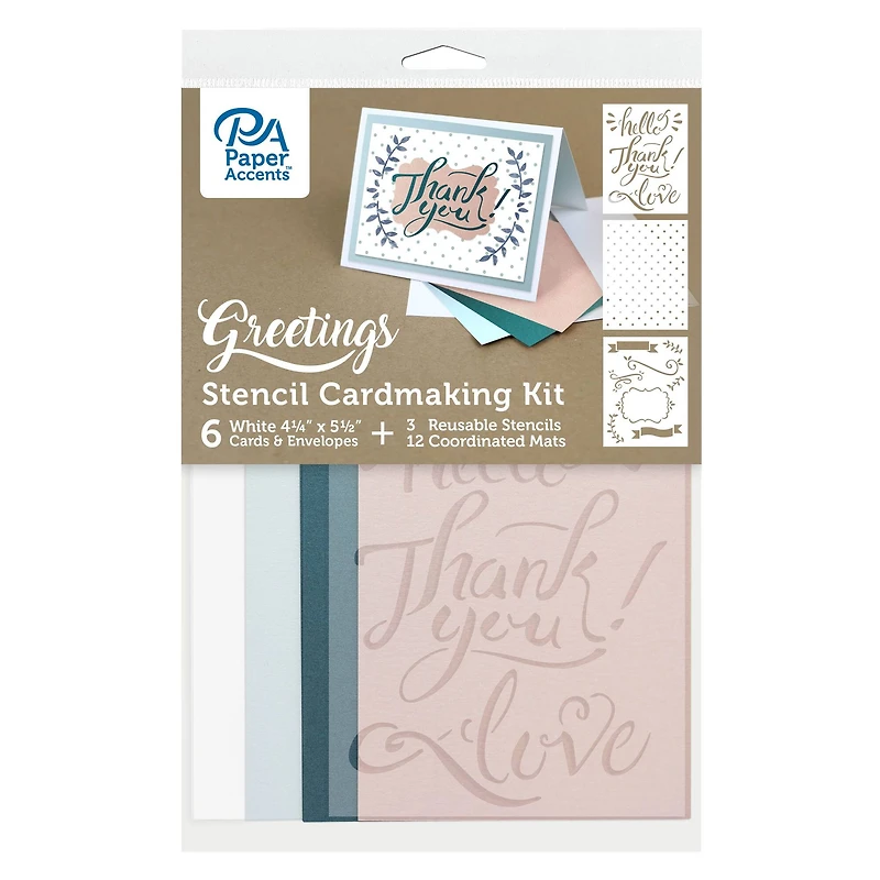 PA Paper™ Accents Greetings Cardmaking Kit with Stencils
